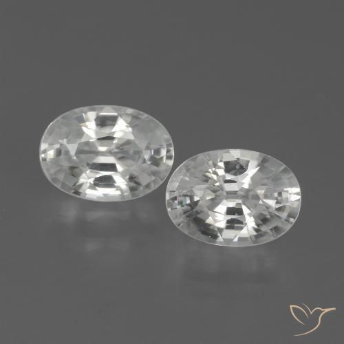 2.53ctw Naturel Blanc Zircon, ovale, VVS-VS