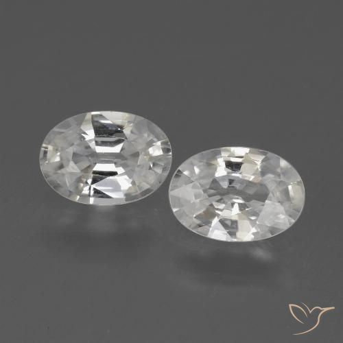 2.07ctw Naturel Blanc Zircon, ovale, VVS