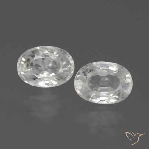 2.56ctw Naturel Blanc Zircon, ovale, VS