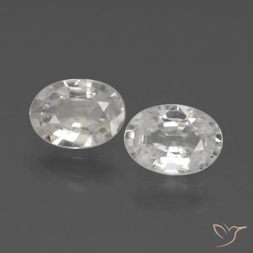 2.12ctw Naturel Blanc Zircon, ovale, VVS-VS