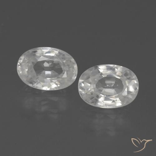 2.58ctw Naturel Blanc Zircon, ovale, VS