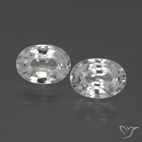 2.34ctw Naturel Blanc Zircon, ovale, VVS