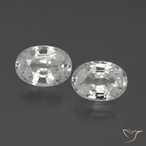 2.29ctw Naturel Blanc Zircon, ovale, VVS