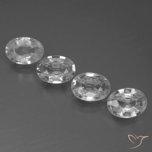 4.04ctw Naturel Blanc clair Zircon, ovale, VVS-VS