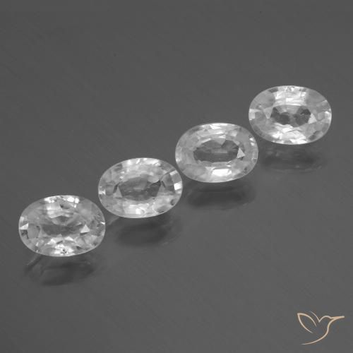 4.43ctw Naturel Blanc Zircon, ovale, VS