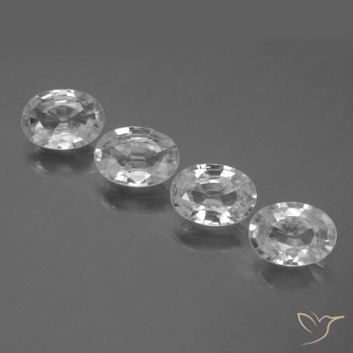 4.34ctw Naturel Blanc Zircon, ovale, VVS-VS