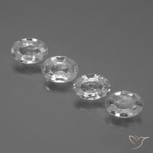 4.08ctw Naturel Blanc Zircon, ovale, VVS-VS