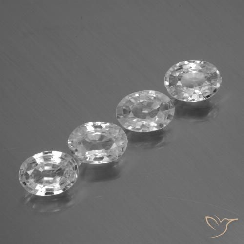 4.06ctw Naturel Blanc Zircon, ovale, VVS-VS