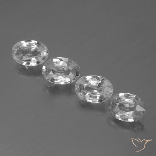 4.06ctw Naturel Blanc Zircon, ovale, VS