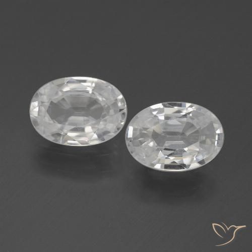 2.07ctw Naturel Blanc Zircon, ovale, VVS