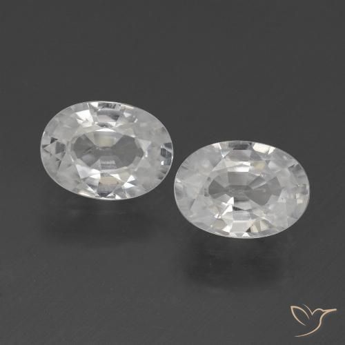 2.46ctw Naturel Blanc Zircon, ovale, VVS