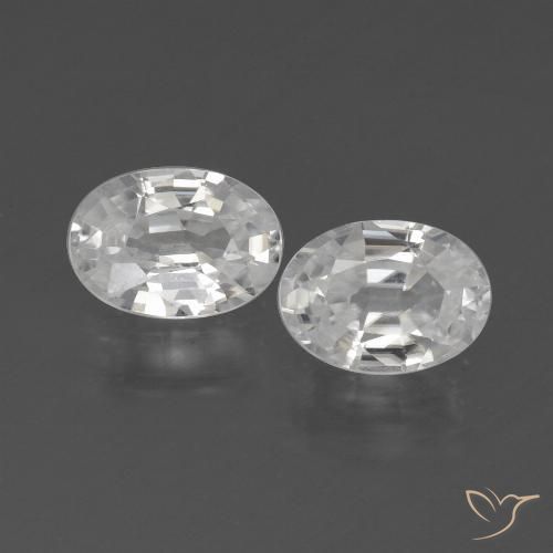 2.36ctw Naturel Blanc Zircon, ovale, VVS