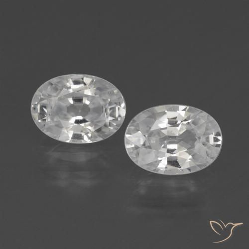 2.47ctw Naturel Blanc Zircon, ovale, VVS