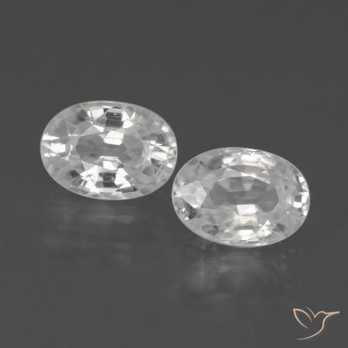 2.80ctw Naturel Blanc Zircon, ovale, VVS