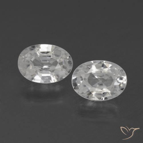 2.33ctw Naturel Blanc Zircon, ovale, VVS