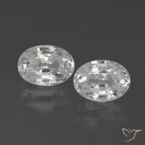 2.62ctw Naturel Blanc Zircon, ovale, VVS-VS