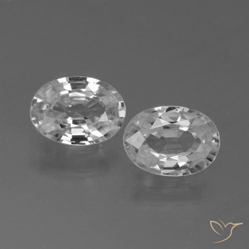 2.39ctw Naturel Blanc Zircon, ovale, VVS-VS