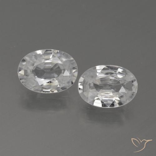 2.23ctw Naturel Blanc Zircon, ovale, VVS