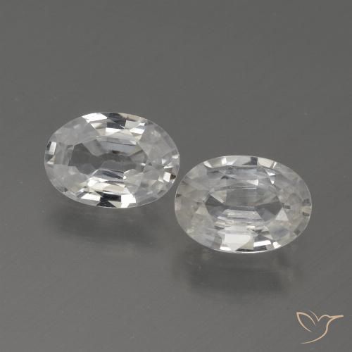 2.25ctw Naturel Blanc Zircon, ovale, VVS-VS