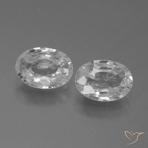 2.16ctw Naturel Blanc Zircon, ovale, VS
