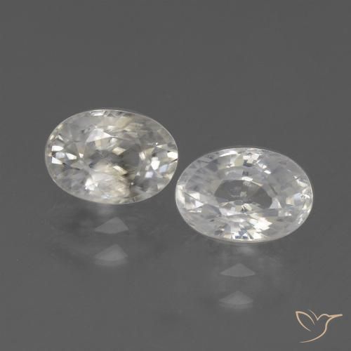 2.56ctw Naturel Blanc Zircon, ovale, VS