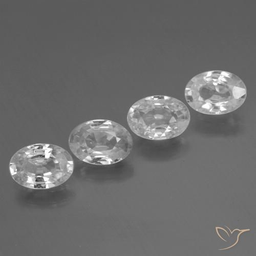 3.47ctw Naturel Blanc Zircon, ovale, VS