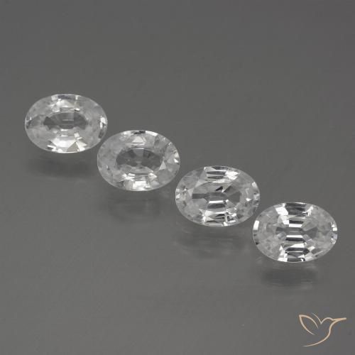 4.56ctw Naturel Blanc Zircon, ovale, VS