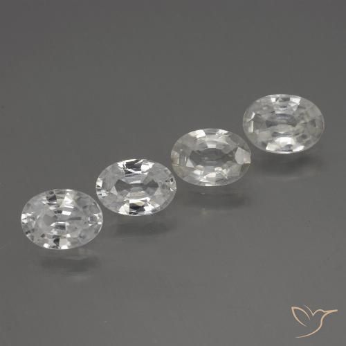4.34ctw Naturel Blanc Zircon, ovale, VS