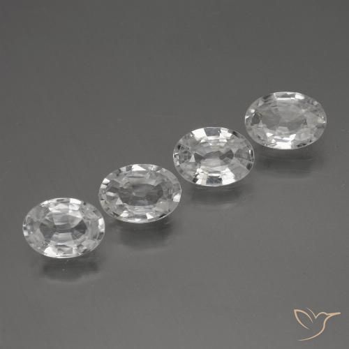 4.22ctw Naturel Blanc Zircon, ovale, VVS-VS
