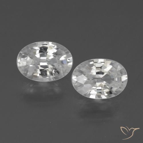 2.32ctw Naturel Blanc Zircon, ovale, VVS