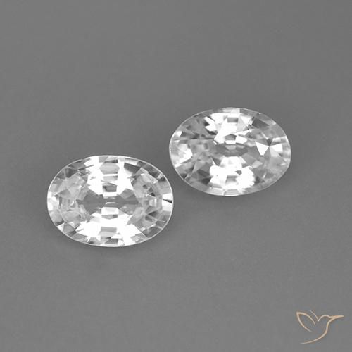 2.25ctw Naturel Blanc Zircon, ovale, VS