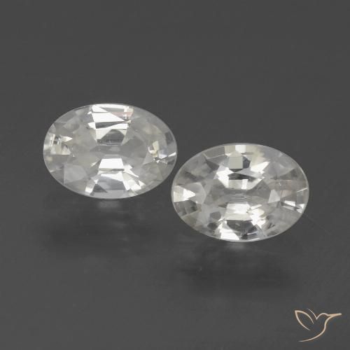 2.25ctw Naturel Blanc Zircon, ovale, VVS-VS