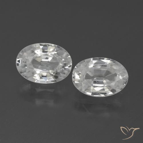 2.46ctw Naturel Blanc Zircon, ovale, VS