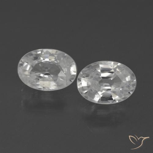 2.35ctw Naturel Blanc Zircon, ovale, VS