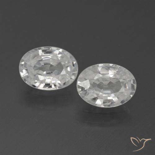 2.41ctw Naturel Blanc Zircon, ovale, VVS