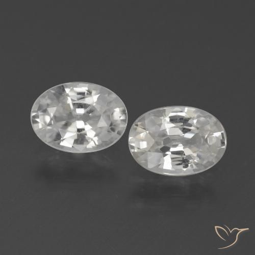 2.27ctw Naturel Blanc Zircon, ovale, VS