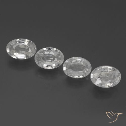 3.92ctw Naturel Blanc Zircon, ovale, VS