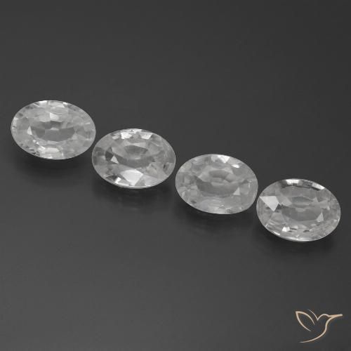 3.89ctw Naturel Blanc Zircon, ovale, VVS-VS