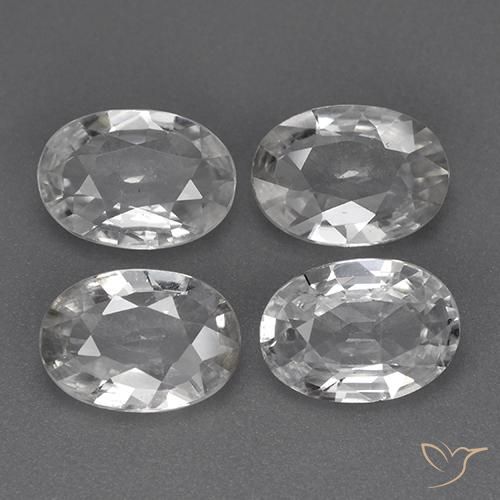 3.86ctw Naturel Blanc Zircon, ovale, VVS-VS