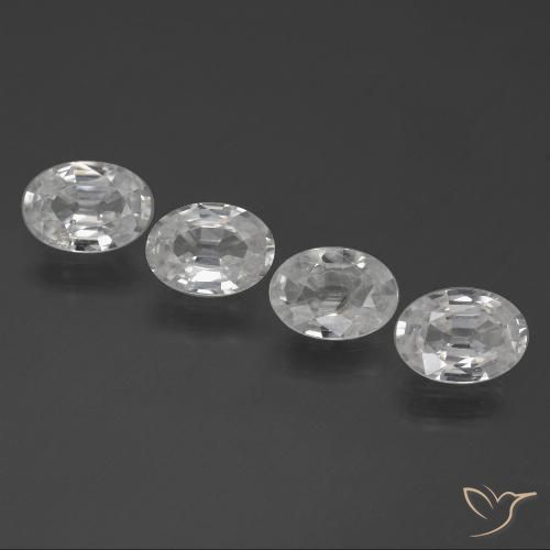 4.15ctw Naturel Blanc Zircon, ovale, VS