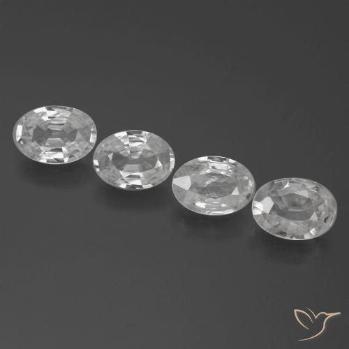 3.88ctw Naturel Blanc Zircon, ovale, VS