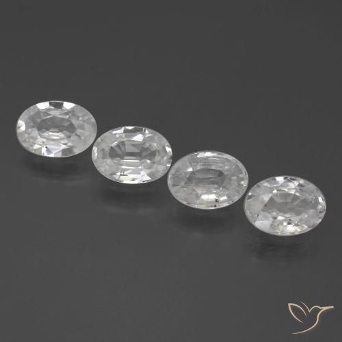 4.13ctw Naturel Blanc Zircon, ovale, VVS-VS, Photo A
