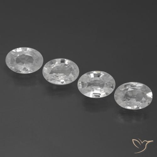 3.82ctw Naturel Blanc Zircon, ovale, VS