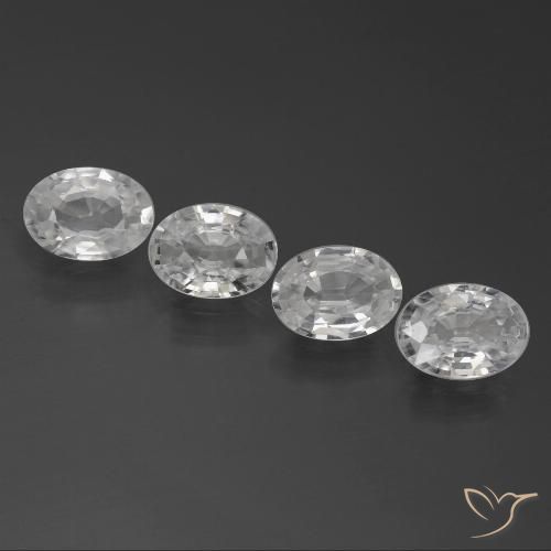 4.19ctw Naturel Blanc Zircon, ovale, VVS-VS