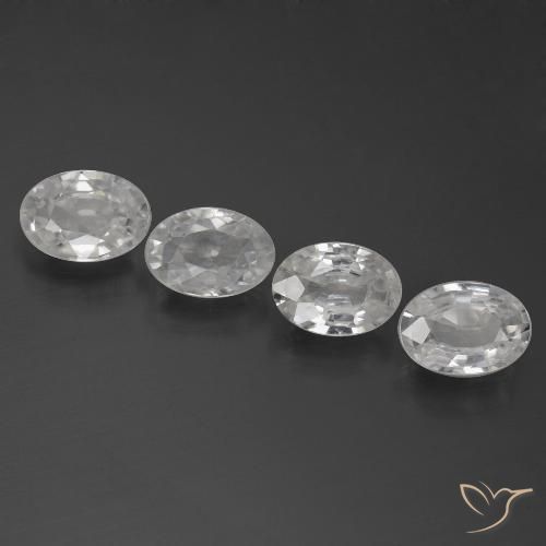 4.09ctw Naturel Blanc Zircon, ovale, VVS