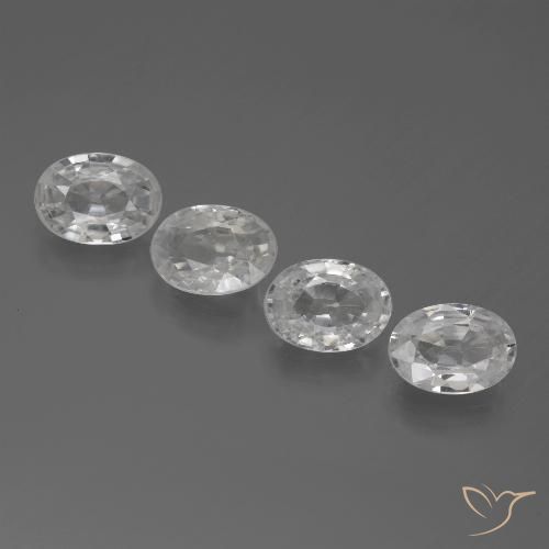 4.16ctw Naturel Blanc Zircon, ovale, VS