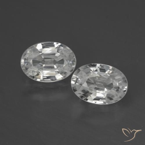 2.32ctw Naturel Blanc Zircon, ovale, VVS