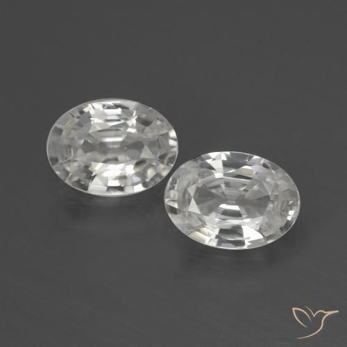 2.09ctw Naturel Blanc Zircon, ovale, VVS-VS