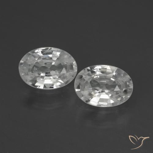2.06ctw Naturel Blanc Zircon, ovale, VS