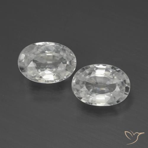 2.46ctw Naturel Blanc Zircon, ovale, VVS-VS